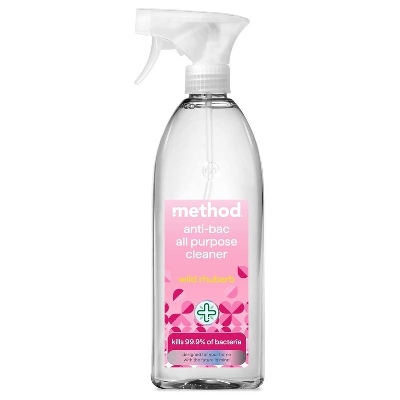 Method All-Purpose Cleaner Spray, Cuts Through Dirt & Grime, Streak-Free Home Cleaning, Wild Rhubarb Scent - 828 ml - Image 1